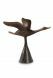 Sculpture mini-urne en bronze 'Oiseau'