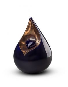 Urne en céramique 'Celest' bleu foncé avec coeur