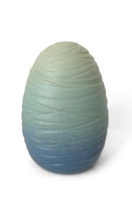 Urne funéraire en céramique 'Cocon' bleu vert