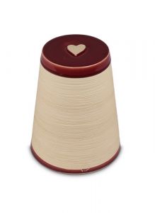 Urne en céramique 'Koninko' avec coeur Bordeaux rouge