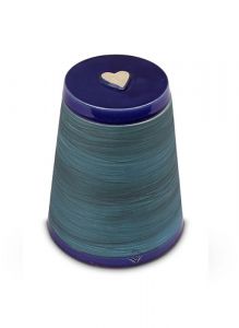 Urne en céramique 'Koninko' avec coeur bleu nuit