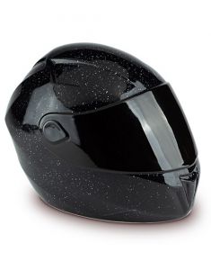 Urne funéraire casque moto noir
